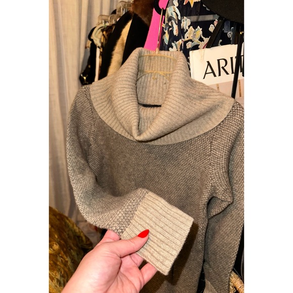 Cynthia Rowley Lambswool, Cowl Neck Sweater Dress, Size Medium - Picture 2 of 14